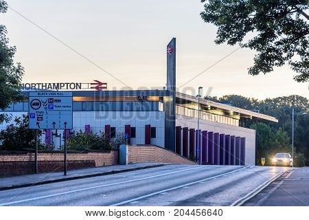 Northampton, UK - Aug 31, 2017: Early Morning view of New Northampton Train Station
