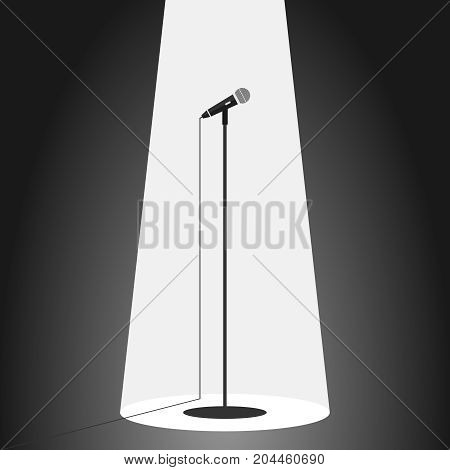 Microphone standing microphone. Flat design vector illustration vector.