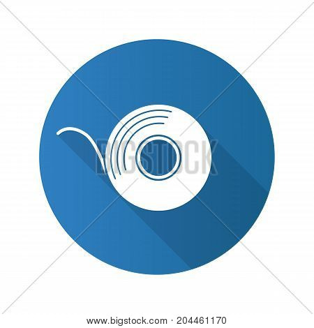 Adhesive tape roll flat design long shadow glyph icon. Insulating construction and electrical tape. Vector silhouette illustration
