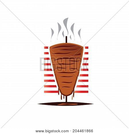 hot shaurma logo, shaurma illustration, shaurma on fire, icon design, isolated on white background