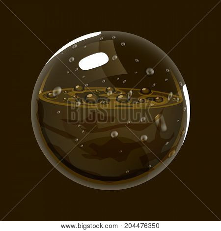 Sphere of mud. Game icon of magic orb. Interface for rpg or match3 game. Earth or mud. Big variant. Vector illustration