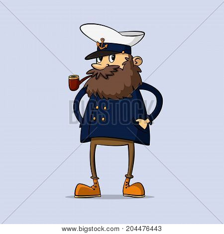 ship captain in uniform with a pipe