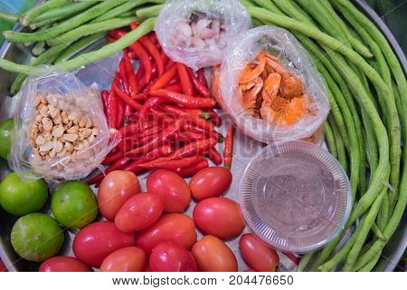 Ingredients For Som Tam Or Som Tum