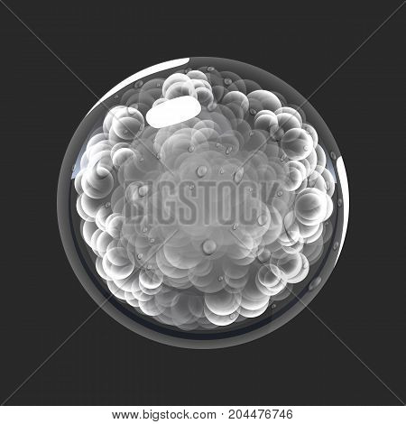 Sphere of smoke. Game icon of magic orb. Interface for rpg or match3 game. Smoke or clouds. Big variant. Vector illustration