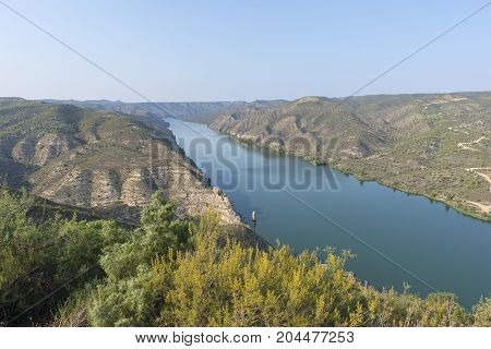 Viewpoint to the river ebro in Fayon, Zaragoza, Spain.