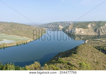Viewpoint to the river ebro in Fayon, Zaragoza, Spain.