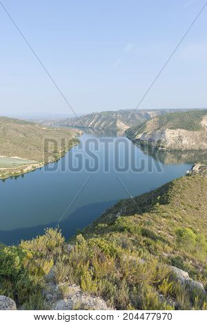 Viewpoint to the river ebro in Fayon, Zaragoza, Spain.