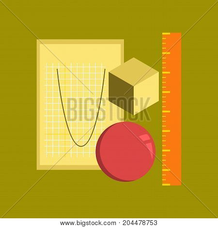flat icon on stylish background education geometry lesson
