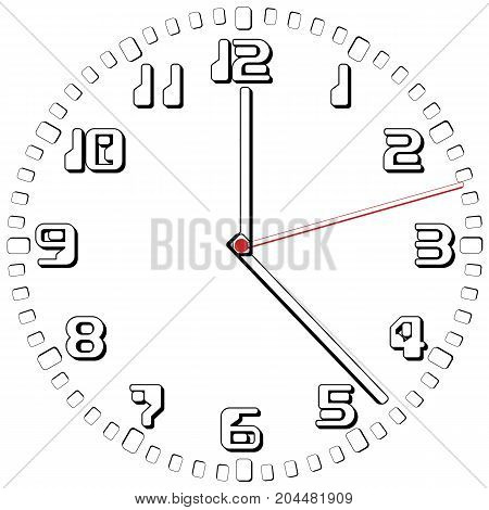 Black and White Clock Simple fifty-sixth edition