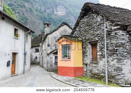 The Village Of Bignasco On Magga Valley