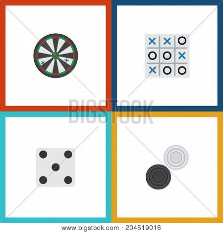 Flat Icon Games Set Of Arrow, X-O, Backgammon And Other Vector Objects