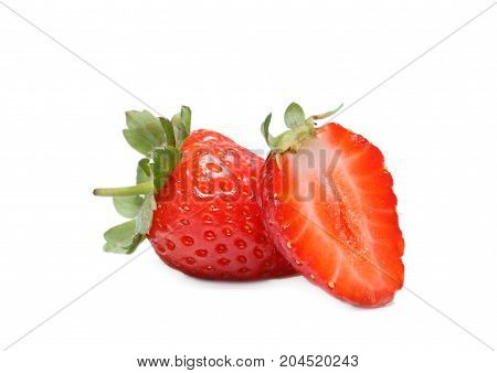 Fresh red berry strawberry isolated on white background.