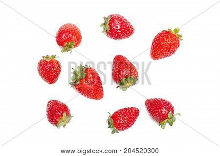 Fresh red berry strawberry isolated on white background.