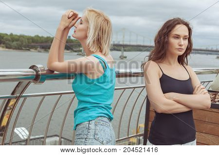 Women quarreled with each other they were offended.