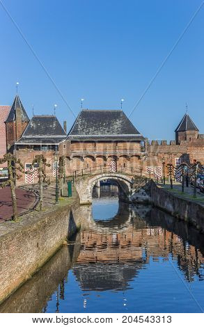 Canal And City Gate Koppelpoort In Amersfoort