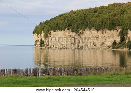 Cliffs in Fayette Historic State Park, Upper Peninsula of Michigan.