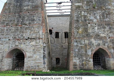 Ruins of a blast furnace used for  iron-smelting operations in   Fayette Historic State Park, Upper Peninsula of Michigan