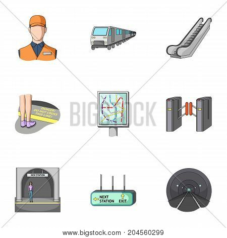 Movement, electric transport and other  icon in cartoon style. Public, transportation, means icons in set collection.