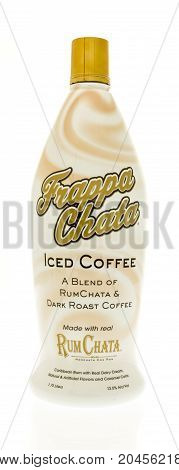 Winneconne WI - 13 September 2017: A bottle of Frappa Chata iced coffed on an isolated background.