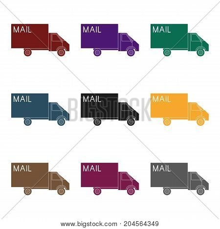 Mail machine.Mail and postman single icon in black style vector symbol stock illustration .
