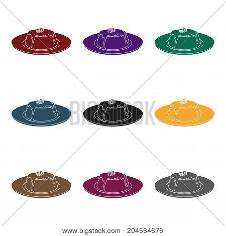 Panna cotta icon in black style isolated on white background. Milk product and sweet symbol vector illustration.