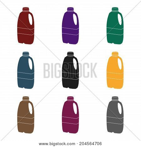 Gallon plastic milk bottle icon in black style isolated on white background. Milk product and sweet symbol vector illustration.