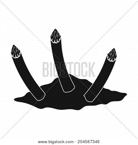 Stakes, single icon in black style.Stakes, vector symbol stock illustration .