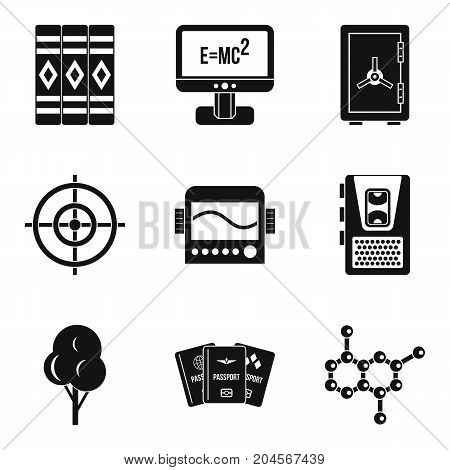 Computer training icons set. Simple set of 9 computer training vector icons for web isolated on white background
