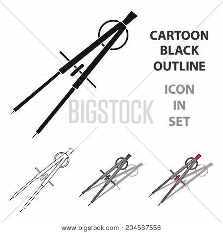 Dividers icon in cartoon design isolated on white background. Architect symbol stock vector illustration.