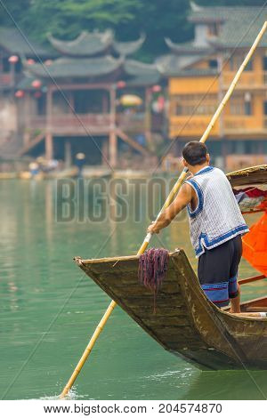 Fenghuang Traditional Boatman River Tourist Boat