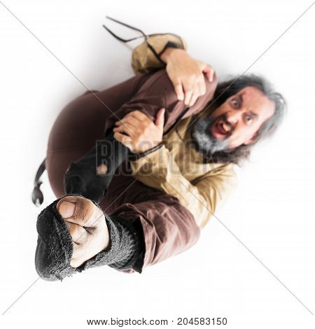 Insane Man With Straitjacket