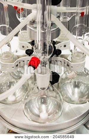 Complex chemical industrial equipment. Abstract industrial background.