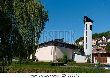 Roman Catholic Church of the Holy Family in Luhacovice. Southern Moravia, Czech Republic.