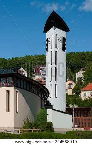 Roman Catholic Church of the Holy Family in Luhacovice. Southern Moravia, Czech Republic.