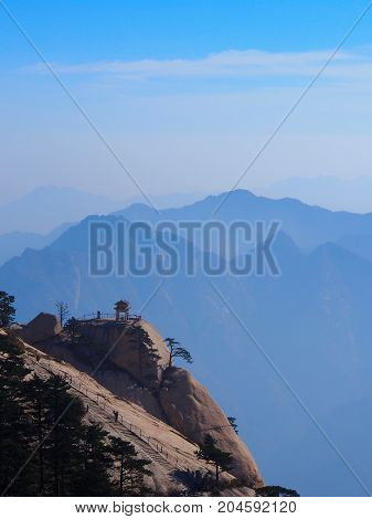 A Stunning View Fromthe Peak Of Huashan Mountain. Xian, China