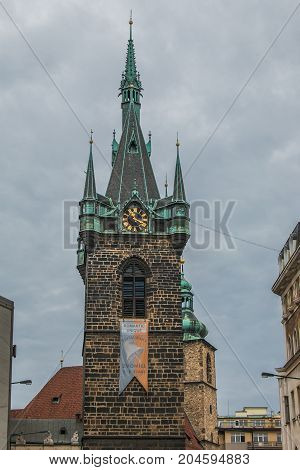 PRAGUE, CZECH REPUBLIC - AUGUST 16, 2017: Photo of Restaurant Zvonice in the old town of Prague