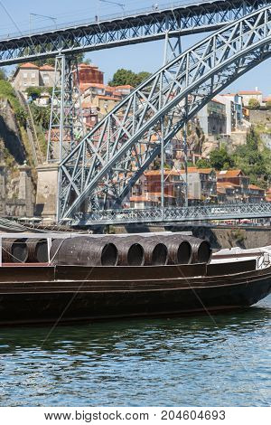 Traditional Rabelo Boats On The Bank Of The River Douro - Porto, Portugal