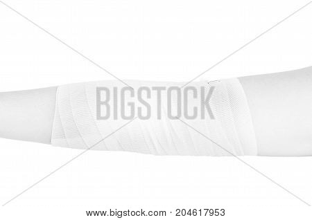 Compression Bandage To Inflammation, Application A Spiral Bandage. Application A Spiral Bandage In S