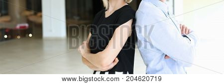 Businessman and businesswoman portrait teamwork koncept two
