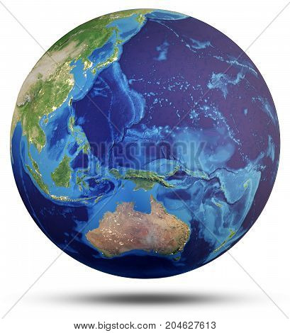 Planet Earth world globe. Elements of this image furnished by NASA. 3d rendering