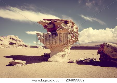 Arbol De Piedra In Siloli Desert, Sud Lipez Reserva, Bolivia