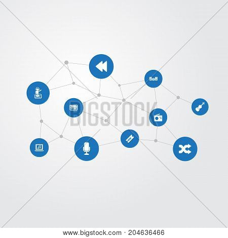 Elements Record, Coupon, Playboy And Other Synonyms Speaker, Megaphone And Left.  Vector Illustration Set Of Simple Music Icons.