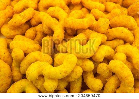 Peanut flips close up of fast food full frame