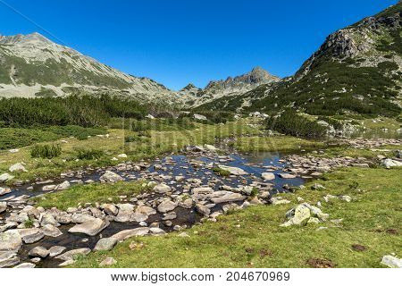 Amazing Panorama with Prevalski lakes and Dzhangal peak, Pirin Mountain, Bulgaria