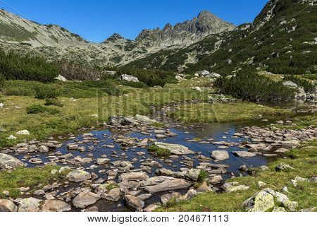 Amazing Panorama with Prevalski lakes and Dzhangal peak, Pirin Mountain, Bulgaria