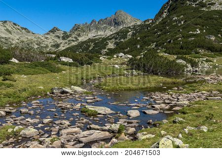 Amazing Panorama with Prevalski lakes and Dzhangal peak, Pirin Mountain, Bulgaria