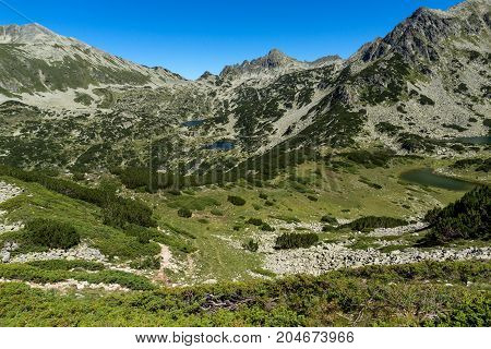 Amazing landscape with Prevalski lakes and Dzhangal peak, Pirin Mountain, Bulgaria