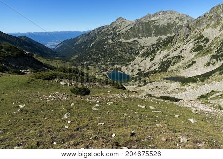Amazing landscape with Polezhan peak and Prevalski lakes, Pirin Mountain, Bulgaria