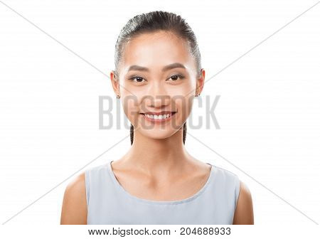 Smiling Asian Woman Closeup Portrait