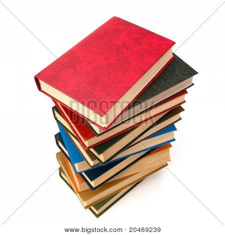 book stack isolated on  white background